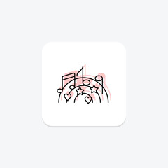 Irish Music Notes icon, music notes, irish, symbol, music color shadow thinline icon, editable vector icon, pixel perfect, illustrator ai file