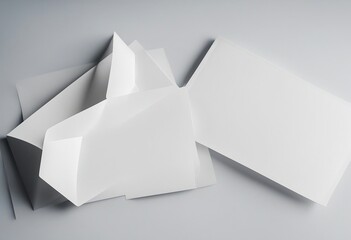 Set of square envelopes with blank papers isolated on white background - Powered by Adobe