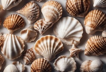 Set of sea shells isolated on white background