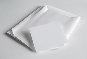 Set of white envelopes (sealed empty and with a blank paper inside) isolated on white background