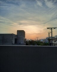 Obraz premium sunset in the city