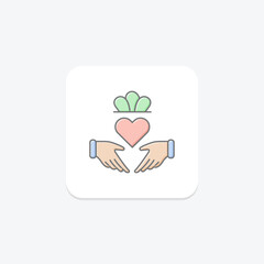 Claddagh Ring icon, ring, irish, symbol, love lineal color icon, editable vector icon, pixel perfect, illustrator ai file