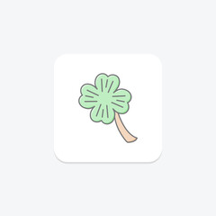 Lucky Clover icon, clover, irish, symbol, luck lineal color icon, editable vector icon, pixel perfect, illustrator ai file