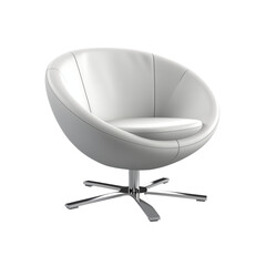 Round Swivel Chair. Scandinavian modern minimalist style. Transparent background, isolated image.