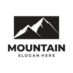 Mountain peak summit logo design Vector illustration
