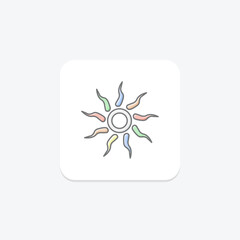 Celtic Sunwheel icon, sunwheel, irish, symbol, sun lineal color icon, editable vector icon, pixel perfect, illustrator ai file