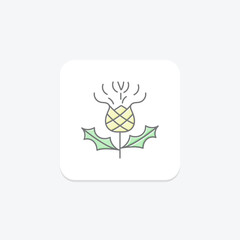 Celtic Thistle icon, thistle, irish, symbol, flower lineal color icon, editable vector icon, pixel perfect, illustrator ai file