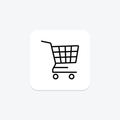 Empty Shopping Cart icon, empty, shopping cart, cart, retail line icon, editable vector icon, pixel perfect, illustrator ai file