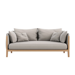 Fototapeta premium Sofa. Scandinavian modern minimalist style. Transparent background, isolated image.