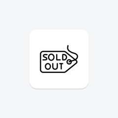 Sold Out Tag icon, sold out, tag, out of stock, unavailable line icon, editable vector icon, pixel perfect, illustrator ai file