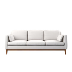 Sofa. Scandinavian modern minimalist style. Transparent background, isolated image.