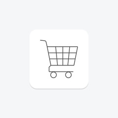 Shopping Cart icon, cart, shopping, retail, purchase thinline icon, editable vector icon, pixel perfect, illustrator ai file