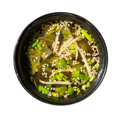 Fish Broth with Greens, Sesame Seeds and Herbs
