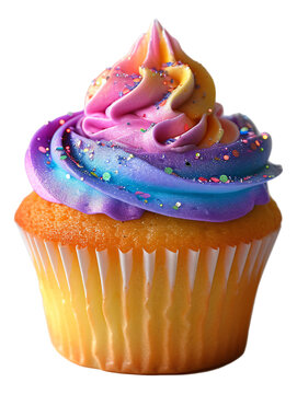 A photo of a cute, shiny cupcake frosting.