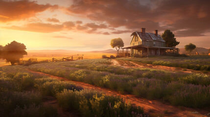 lavender in a rustic Provencal setting