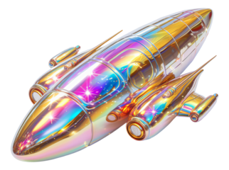 A photo of a shiny spaceship toy hull.