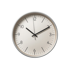 Wall Clock. Scandinavian modern minimalist style. Transparent background, isolated image.