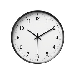 Wall Clock. Scandinavian modern minimalist style. Transparent background, isolated image.