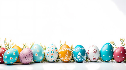 Fototapeta premium Easter banner with copy space