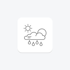 Weather App icon, app, weather, icon, mobile thinline icon, editable vector icon, pixel perfect, illustrator ai file