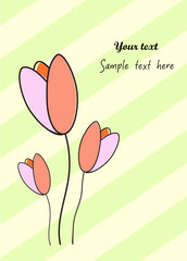 flat icon on white background tulip blooms . 8 March . Card. Women's spring day. - 729434945