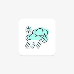 Precipitation icon, rain, weather, icon, snow color shadow thinline icon, editable vector icon, pixel perfect, illustrator ai file