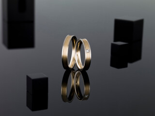 Still life of wedding rings