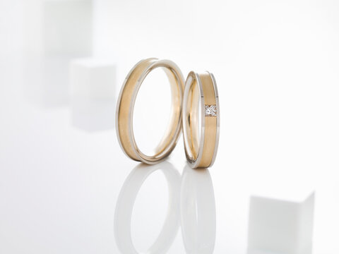 Still life of wedding rings
