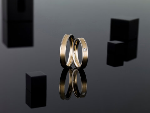 Still life of wedding rings