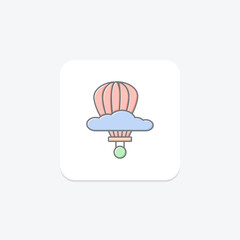 Weather Balloon icon, balloon, weather, icon, atmospheric lineal color icon, editable vector icon, pixel perfect, illustrator ai file