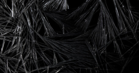 Freezing Of Ice Crystals On A Black Background