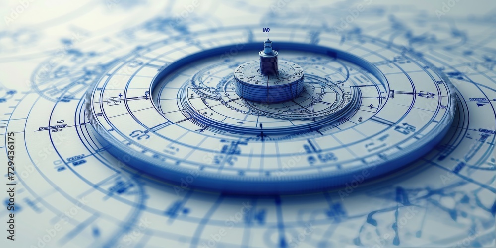 Poster blueprint of innovation: a detailed engineering drawing laying the groundwork for future architectur