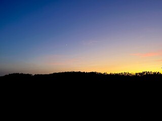 Fototapeta premium Twilights at the mountains, gradient, night horizon, natural colors