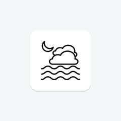 Foggy icon, fog, weather, icon, misty line icon, editable vector icon, pixel perfect, illustrator ai file