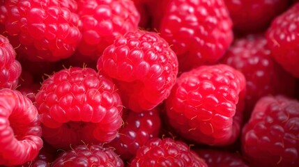 Raspberry background. Close up of raspberries. Selective focus.