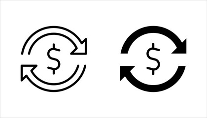 Obraz premium Cashback line icon set, return money, Send or receive money sign. vector illustration on white background