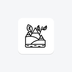 Ecotourism icon, eco, tourism, sustainable, travel line icon, editable vector icon, pixel perfect, illustrator ai file
