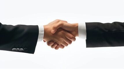 Business handshake on a white background