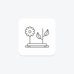 Botanical Garden icon, garden, plants, flowers, botanical garden plant collection thinline icon, editable vector icon, pixel perfect, illustrator ai file