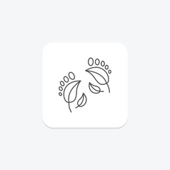 Carbon Footprint icon, carbon, footprint, emissions, impact thinline icon, editable vector icon, pixel perfect, illustrator ai file