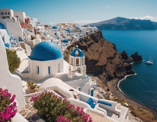 Santorini island of Greece. - obrazy, fototapety, plakaty
