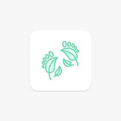 Carbon Footprint icon, carbon, footprint, emissions, impact duotone line icon, editable vector icon, pixel perfect, illustrator ai file