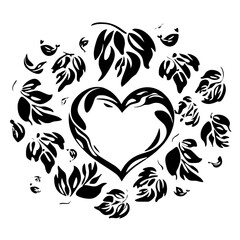 heart, love, valentine, vector, floral, ornament, illustration, decoration, shape, design, flower, wedding, symbol, pattern, card, art, pink, swirl, holiday, curl, day, element, tattoo, romance, 