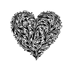 heart, love, valentine, vector, floral, ornament, illustration, decoration, shape, design, flower, wedding, symbol, pattern, card, art, pink, swirl, holiday, curl, day, element, tattoo, romance, 