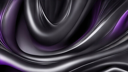 Fototapeta premium Black Soft pastel shiny satin silk swirl wave background