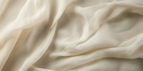 Obraz premium Wrinkled Fabric Texture. Linen Wave Cloth. Soft Crumpled Sheet. Generative AI