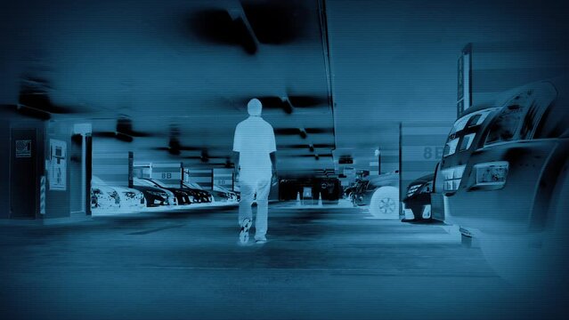 Anonymous Man Walks To Car, Criminal, Victim, Forensics Concept