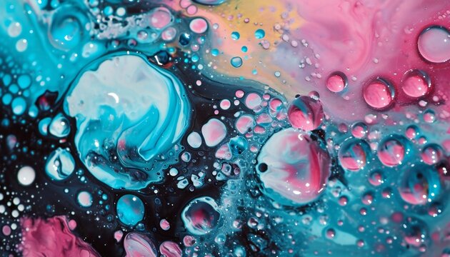 Colorful acrylic bubbles macro.