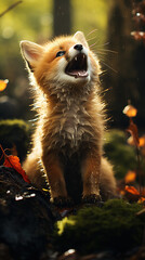 red fox in the forest