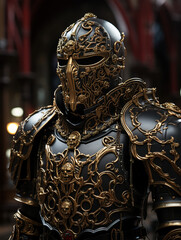 golden medieval armor